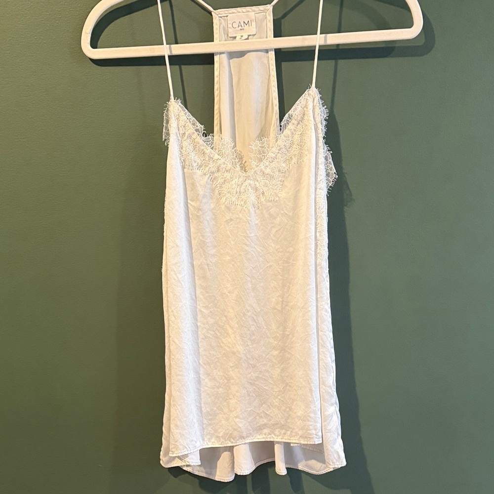 Cami NYC White Lace Trim Cami Top